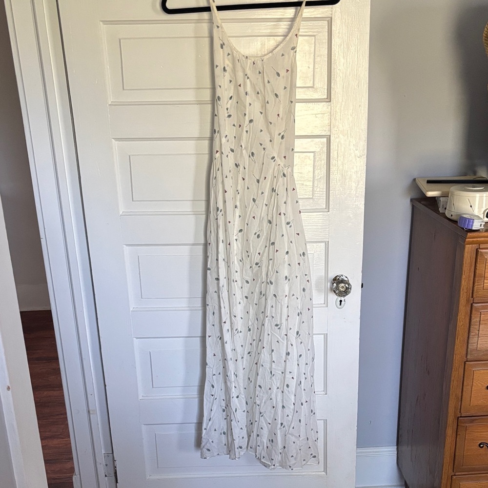 Anthropologie Cotton Lightweight White Badminton Maxi Dress